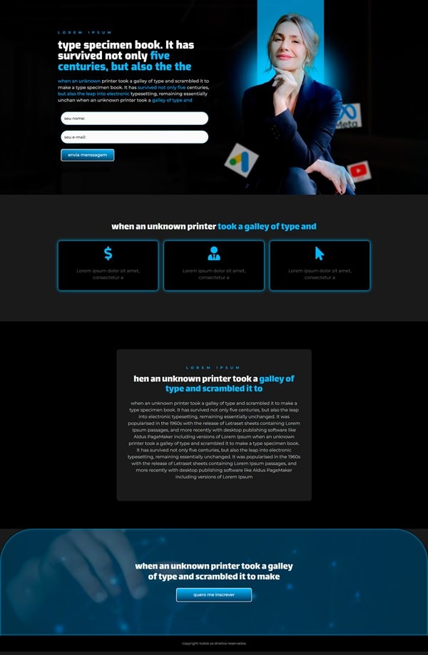 pagina de lançamento